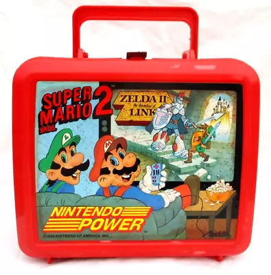 Nintendo  Super Mario Bros 2 Zelda Ii Link Plastic Lunch Box + Thermos (1989) • $29.97