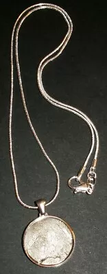 Meteorite Necklace Large Laser Cut Sliced Seymchan Meteor & 20  Silver Chain • $41.99