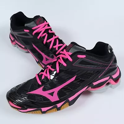 Mizuno Wave Lightning RX3 Black/Pink Volleyball Court Shoes Size 12 Women's • $33.58