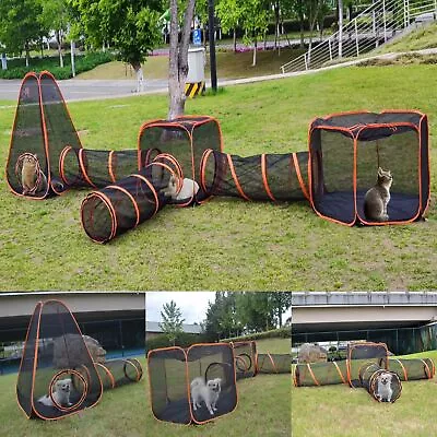 6 In 1 Portable Pet Cat Playpen Folding Tent Tunnel Compound House Enclosure • $59.99