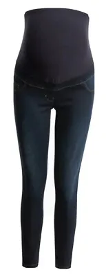 NEXT Dark Blue Maternity Over The Bump Denim Leggings Jean Style RRP - £26 • £13.98