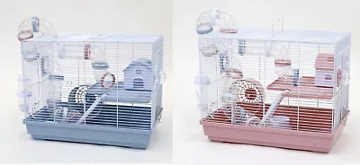 £39.95 • Buy Little Zoo Hugo Dwarf Hamster Cage Play House Blue Or Pink Tubes & Ladders