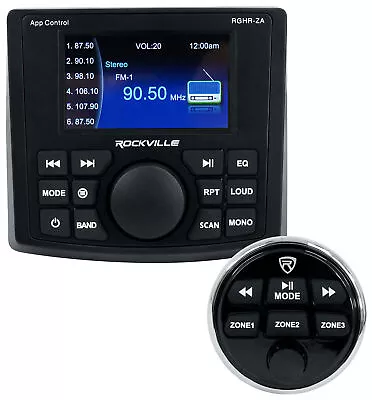 Rockville RGHR-ZA 4 Zone Marine Gauge Hole Receiver Bluetooth App Control+Remote • $189.95