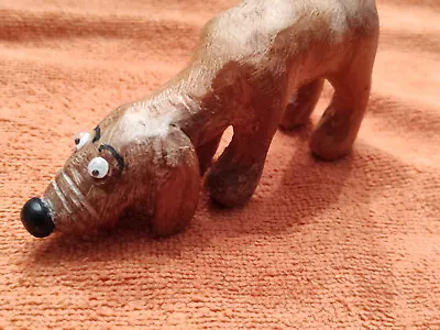 Standing Hand Carved Decorative Wooden Hound Dog Made In USA  • $15