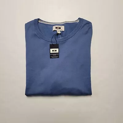 $36 • Buy JOSEPH ABBOUD XL Blue Cotton Modal Nylon Cashmere Crew Neck Men's Sweater NWT