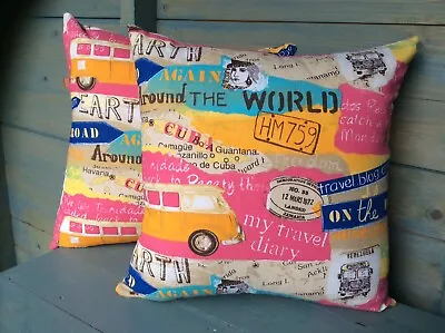 Cushion Cover 18” - Camper Van / Travel / Caravan - Vw - Garden - Handmade • £9.50