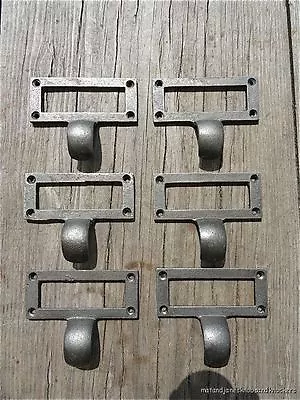 £22.49 • Buy 6 Antique Style File Filing Cabinet Drawer Handle Cast Iron Name Card Pull Ch15
