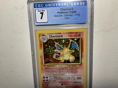 $345.95 • Buy Charizard Base Set 4/102 Holo Unlimited Rare - CGC 7- Pokémon Not PSA