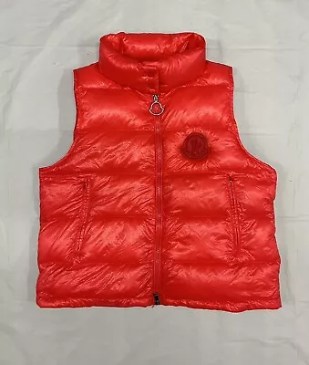 Moncler Puffer Vest 2 Red Womens Full Zip Down Filling Lightweight Pockets • $350