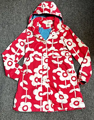 Mini Boden Jacket Girls 13/14 Years Long Pink Floral Coat Mod Duster With Hood • $38.88