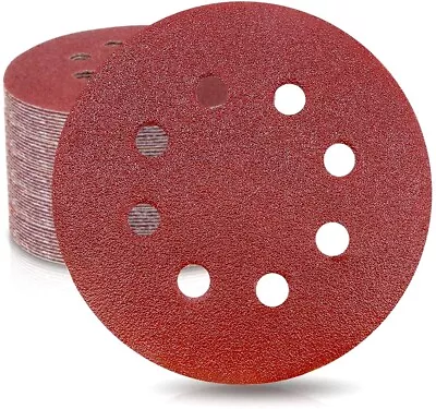 50PCS 80 Grit 5 Inch Hook Loop Sanding Discs 8-Hole Orbital Sander Paper Pads • $17.99