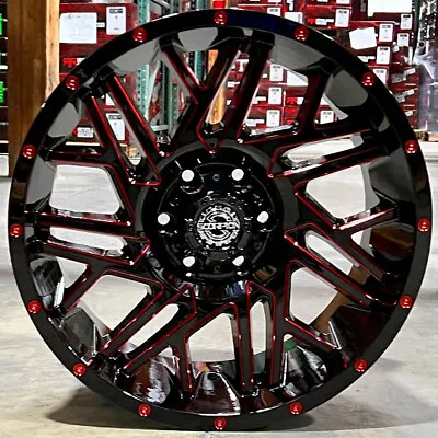 (Set Of 4) Scorpion SC-29 20x9 6x5.5  +12mm Black/Red Wheels Rims 20  Inch • $1007.96