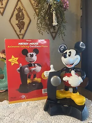 Mickey Mouse Animated Talking Cordless Landline Telephone W/ Original Box • $55