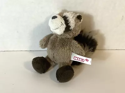 Nici Plush Raccoon  4.5  Keychain Toy Stuffed Beanie Figure W/ Metal Chain Ring • $10.10