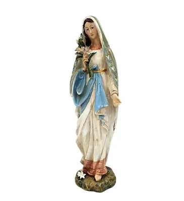 Blessed Virgin Mother Mary Madonna With Lilies Garden Statue Christian Catholic • $28.95