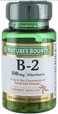 Nature's Bounty Vitamin B-2 100 Mg Tablets 100 Tablets Each 🏃🏋️ • $12.95