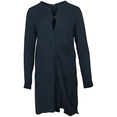 Acne Studios Keyhole Neckline Dress In Navy Blue Viscose • £123