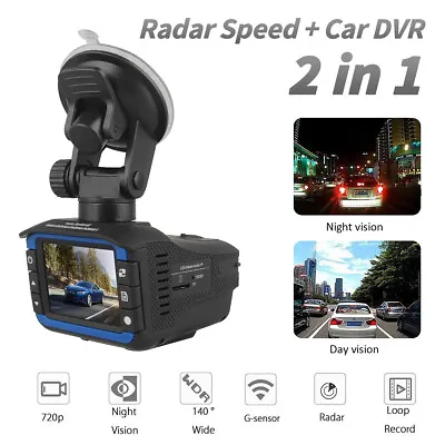 2IN1 Anti Radar Laser Police Detector Speed Car Recorder Dash Camera Night  US • $34.72