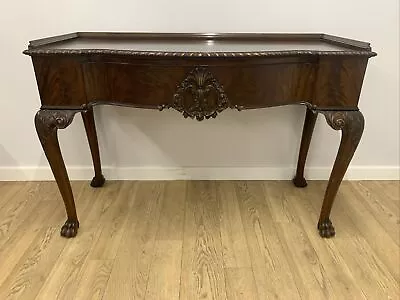 Edwardian Mahogany Hall Table With Carved Legs & Feet • £245