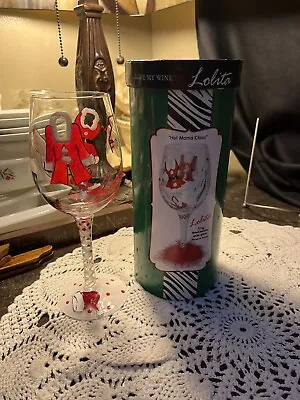 Lolita HOT MAMA CLAUS Christmas Wine Glass W/Gift Storage Box - 15 Ounce • £11.57