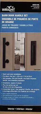 Wright Products Barn Door Handle Set Matte Black Finish US931BL New • $27