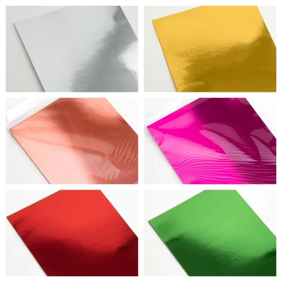 £2.15 • Buy A4 Mirror Card Coloured 250gsm Crafts Shiny Metallic Reflective High Shine