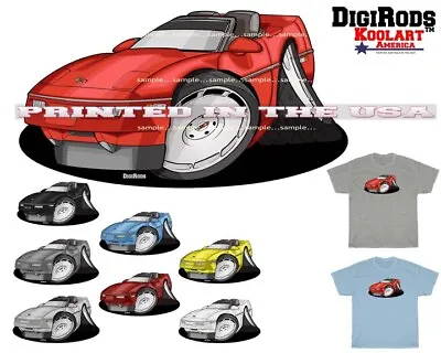 Chevrolet Chevy C4 Corvette Convertible DigiRods Koolart Cartoon Color T Shirt  • $22.95