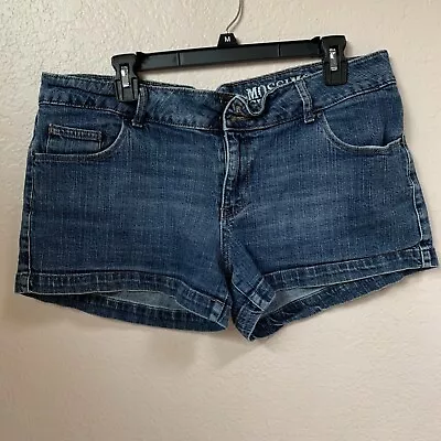Mossimo Supply Co Jean Shorts Womens Size 17 Blue Denim Low Rise Whisker Wash • $8.99