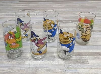 Vintage Lot Of 6 McDonald's Glasses-Big Mac Camp Snoopy Muppet Caper Crook  • $22.50