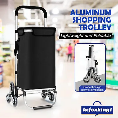 Large Shopping Trolley Storage Cart Foldable Market Grocery Luggage Bag Basket • $59.90