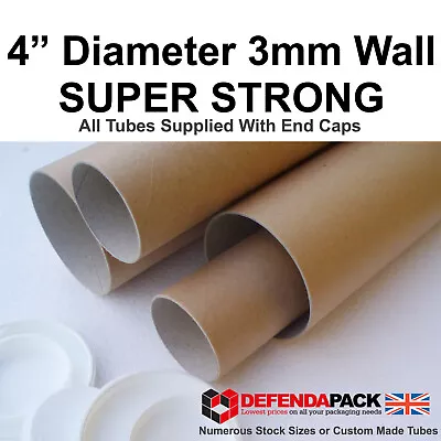 £27.58 • Buy 4  Postal Tubes 101mm Diameter Wide 14  To 73  Longer Poster Mailing Artwork