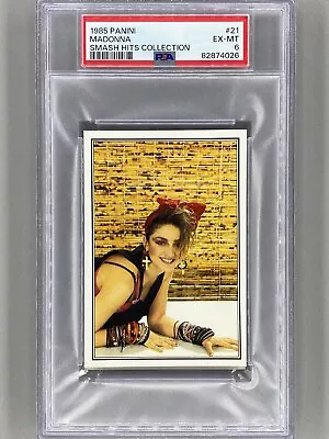 1985 Panini #21 Madonna Smash Hits Collection Psa 6 - Pop 18 - 34 Higher • $59