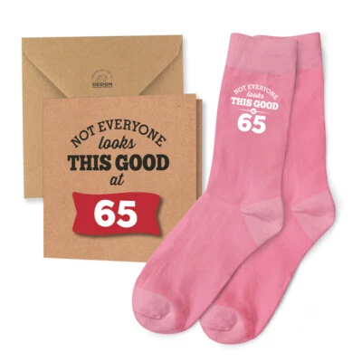 65th Birthday Card & 65th Birthday Gift Socks For Women Funny Keepsake Present • £9.95