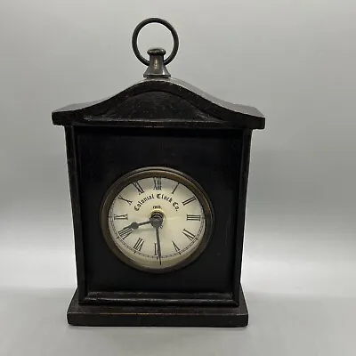 Wooden Mantle Clock Quartz 7x5.25x2.25” Dark Wood Carved • £23.75