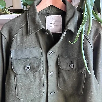 US ARMY ~ Men's Sz M ~ Vintage Cold Weather Field Shirt ~ OG 108 ~ Wool Nylon ~ • $30