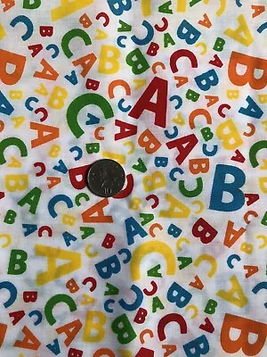 Material/Fabric Scrap/Piece - Multi Alphabet Design - 10  X 20 -Sewing/Craft • £1.50