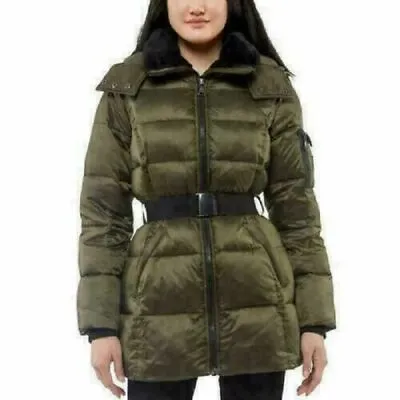 Two By Vince Camuto Women's Hooded Belted Down-Blend Parka Coat • $39.99