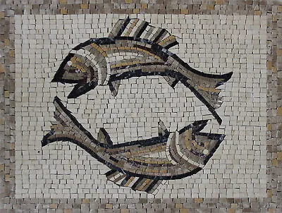 Stone Art Fish Pisces Marble Mosaic • $300