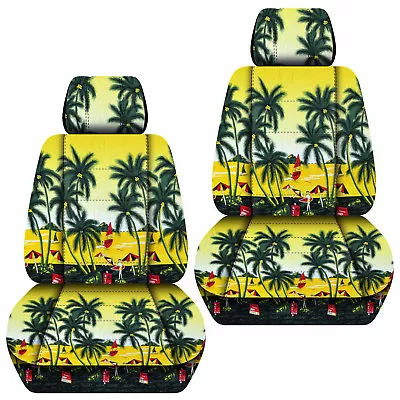 Front Car Seat Covers Hawaii Flower /pam Tree Blue/red/yellow...fits Vw Beetle • $68.99