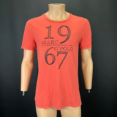 Marc O Polo T-Shirt M Mens Orange Crew Neck Short Sleeves Garment Dyed Outdoor • £12.45