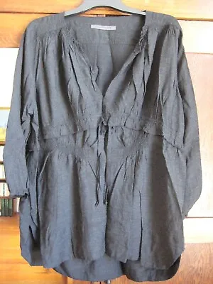 $45 • Buy Scanlan Theodore S/M 12 Relaxed Oversized Charcoal Marle Henley Top New W/o Tags