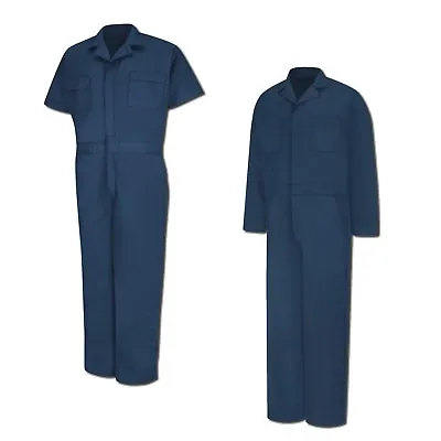 Red Kap Speedsuit Navy Short / Long Sleeve  Zip-Front Work Coverall Action Back • $27.98