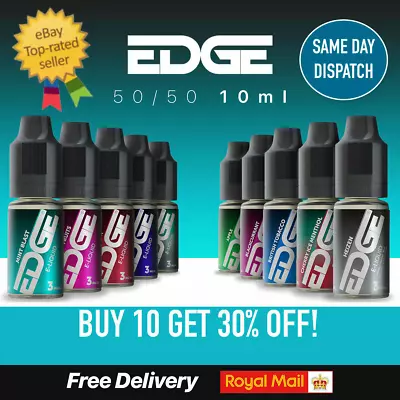 Edge E Liquid 50/50 10ml Vape Juice All Flavours & Strengths - Same Day Dispatch • £2.14