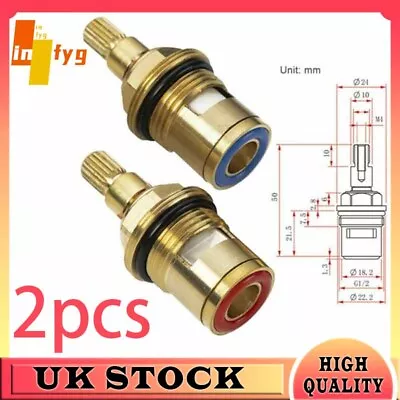 2X VR04 1/2  Universal Brass Ceramic Disc Tap Valve Insert Gland Cartridge Brass • £8.98