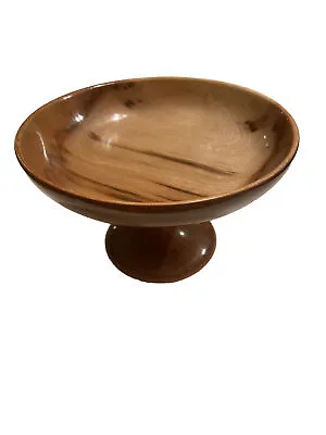 Rare Oregon Myrtle Wood Hand Carved Small Bowl On Pedestal • $23.50