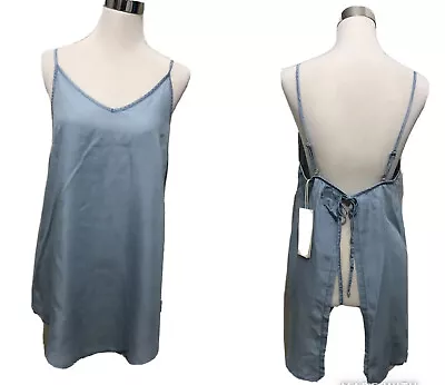 ZULU & ZEPHYR Chambray Apron Tie Up Back Top. Size 10. NWT $140 • $29.95