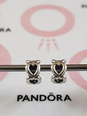 Genuine Pandora Silver 2 X ❤ Open Hearts ❤ Spacer Charm 925 ALE. • £15