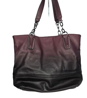 Simply Vera By Vera Wang Large Shoulder Bag Tote Maroon Fades To Black • $29.50