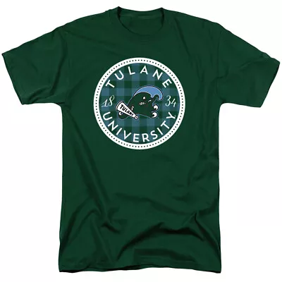 Tulane University Adult T-Shirt Plaid Badge Hunter Green S-3XL • $22.99