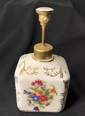 Vintage Irice Perfume Bottle With Atomizer No Bulb Hand Painted Empty • $14